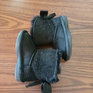 Hotcakes Toddler Sequin Bow Boots